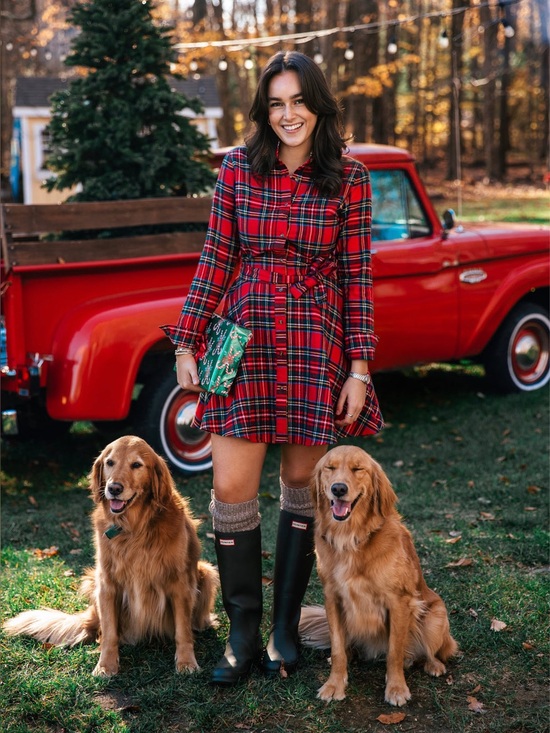 Kiel James Patrick Dresses & Skirts - Kiel James Patrick Cozy Cabin Flannel Red Plaid Shirt Mini Dress with Waist Tie
